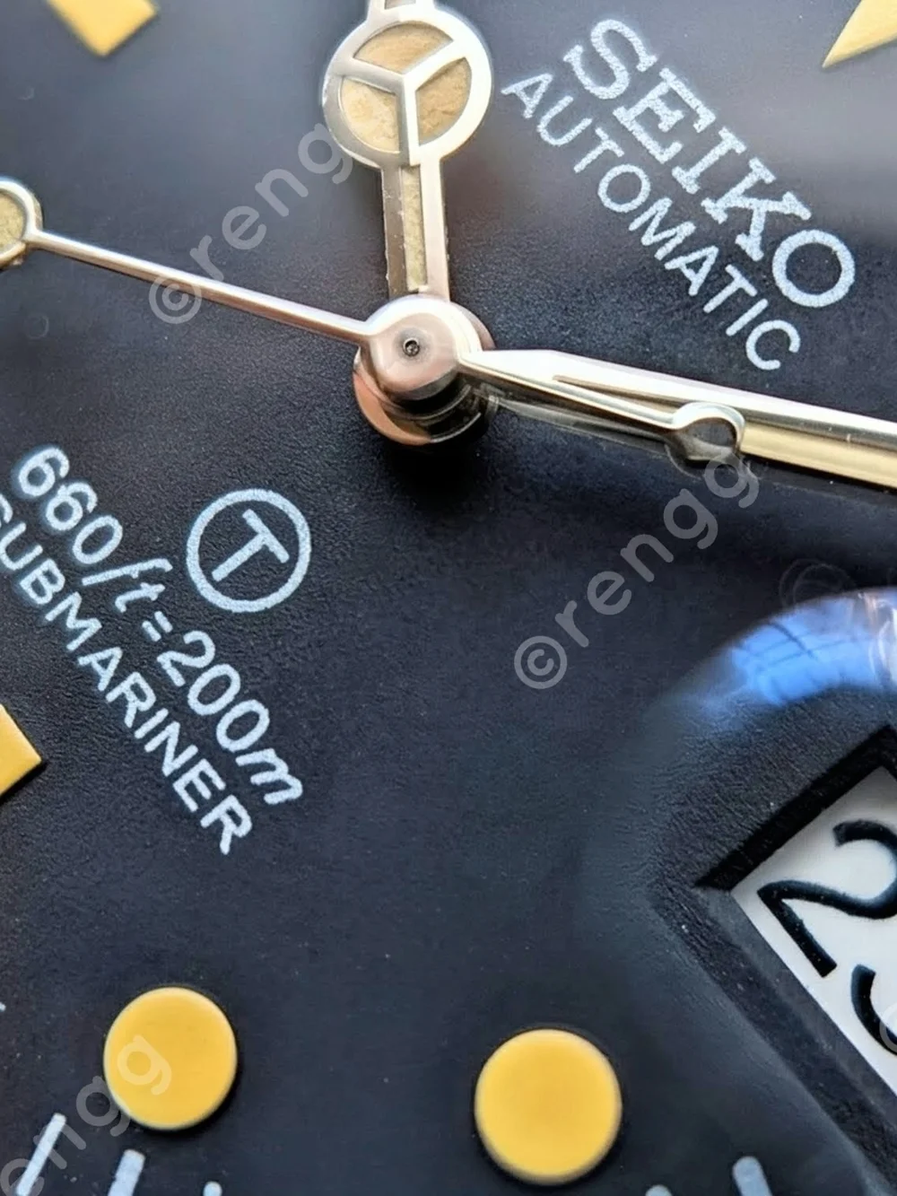 Automatic Vintage Black Seiko 40mm Submariner Dive Mod Watch Sapphire 24jewels - Picture 7 of 10